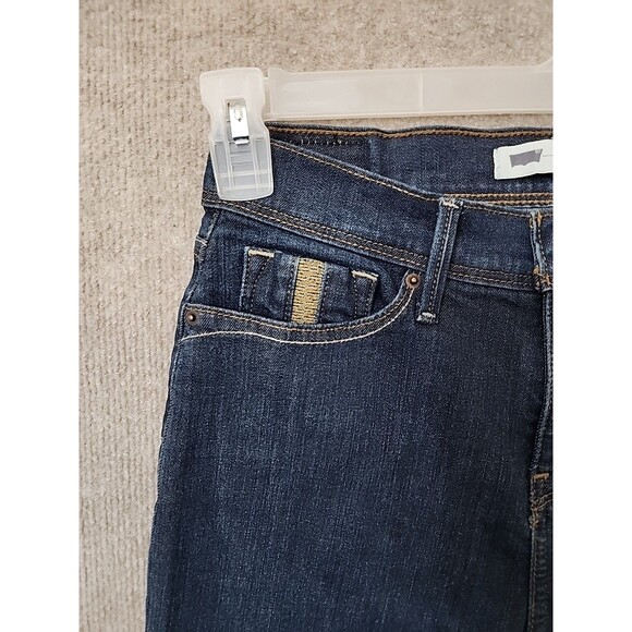 Levis Perfectly Slimming 512 Straight Leg Jeans Womens 4 Blue Dark Wash Stretch - Picture 2 of 9